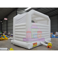 Château gonflable commercial tout blanc en PVC, écologique, pour location extérieure, idéal pour mariages et événements