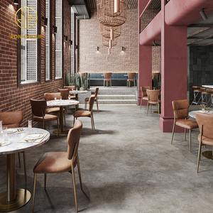 Muebles Modernos Comerciales de Piedra Sinterizada Redonda para Cafetería y <span class=keywords><strong>Restaurante</strong></span> de Comida Rápida, Juego de Mesa y Sillas con Asientos Tipo Sofá - Product Image 5