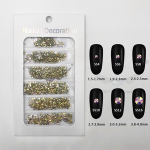 Bộ đá trang trí móng tay hình kim cương, mặt phẳng, không cần gắn nóng, nhiều màu sắc (60 màu), bán sỉ, dùng làm nail art, thiết kế đa dạng, số lượng lớn - Product Image 5