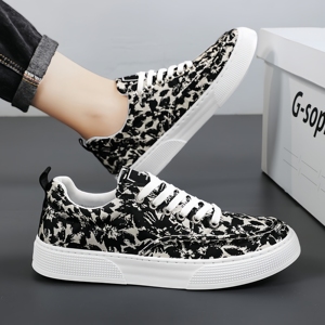 Zapatillas Blancas de Verano para Hombre, Estilo Coreano, Diseño Transpirable de Lona, Suela Gruesa, Deportivas, Casuales, para Caminar - Product Image 4