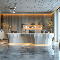 Comptoir de réception en fibre de verre écologique et créatif, durable et contemporain, pour hôtel, centre commercial, salon de beauté