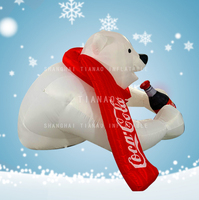 Ours gonflable avec bouteille de Coca-Cola Ours blanc gonflable Animal gonflable Cartoon pour la décoration ou la publicité