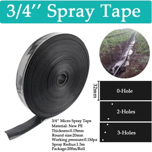 Ruban de micro-irrigation en plastique de 50 m, 3/4'' (<span class=keywords><strong>20</strong></span> <span class=keywords><strong>mm</strong></span>), avec 0 <span class=keywords><strong>à</strong></span> 5 trous, <span class=keywords><strong>tuyau</strong></span> souple agricole pour membrane de serre - Product Image 1