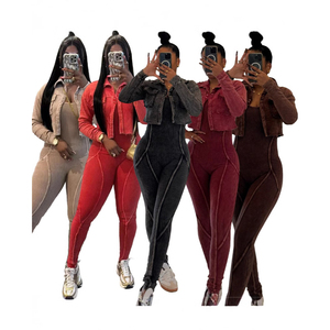 Set Due Pezzi di Alta Qualità per <span class=keywords><strong>Donna</strong></span>: Giacca Corta in Cotone + Body, <span class=keywords><strong>Abbigliamento</strong></span> Casual <span class=keywords><strong>Vintage</strong></span> di Lusso 2025 - Product Image 1