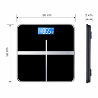 Balance de salle de bain portable au design fin pour la salle de sport, l'hôtel, précision 50g, balance numérique de poids corporel, vente en gros, balance en verre trempé