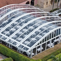 Toit incurvé hexagonal en verre léger à double couche pour les expositions sportives en plein air et les mariages
