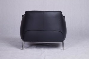 Modernos muebles de diseño Poltrona Frau Archibald Silla de salón gran confort de reproducción en la parte superior de la anilina de cuero negro - Product Image 3