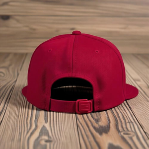 Casquette snapback rouge à 6 panneaux avec broderie d'éléphant jaune sur le logo avant, chapeau décontracté unisexe - Product Image 4