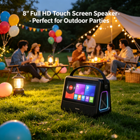 GENCE Enceinte Tout-en-un avec écran LED RGB, boîtier en plastique, entrée AUX, affichage intelligent – Portable sans fil