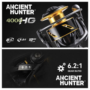 Ancien Chasseur Japon Noir or Métal Spinning Jigging Reel <span class=keywords><strong>Saltist</strong></span> 4000HG 10kgs Drag Boat Popping Reel - Product Image 2