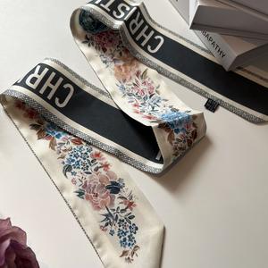 高級花柄サテンシルクツルスカーフレディースカジュアルアニマルプリント長髪ネクタイハンドバッグネックネクタイ帽子アクセサリー - Product Image 6