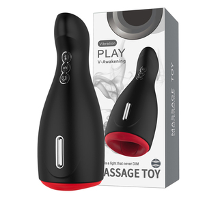 Smart Heating Male <b>Vibrating</b> Masturbator Cup With Red Interior And Control Buttons For Adult Stimulation - Product Image 2