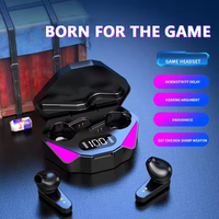 Écouteurs intra-auriculaires de jeu sans fil TWS X15 à affichage numérique, suppression du bruit, Bluetooth, vente chaude