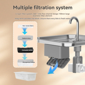 Distributeur d'eau intelligent pour animaux de compagnie en acier inoxydable 304 à double détection radar, capacité de 4 L, vente en gros, best-seller pour <span class=keywords><strong>chiens</strong></span> et chats - Product Image 4