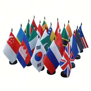 Ensemble de drapeaux de bureau pour pays hispanophones d'Amérique latine, 13 pouces, avec mât noir à pointe, pliable, résistant aux UV, en polyester, Heritage - Product Image 2