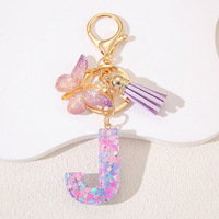 Porte-clés mousqueton personnalisé avec logo et initiales, couleurs assorties, en cristal et résine, style européen et américain, écologique pour femmes