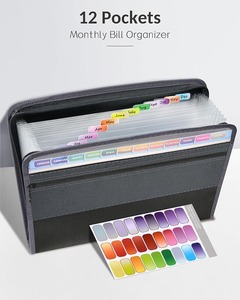 Fabric File <b>Folder</b> Zipper File Organizer Pouch with Inner Expanding Divider for Letter and <b>A4</b> Papers - Product Image 5