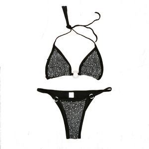 Traje de Baño Deportivo Personalizado para Mujer, Mini Bikini, Micro Estampado Extremo, Conjunto de Dos Piezas, Bikini de Tiras, Ropa de Playa - Product Image 1