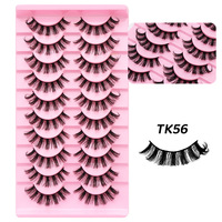 Vente chaude variété de faux cils épais 10 paires de faux cils de style naturel bouclés russes 20mm ensemble de faux cils