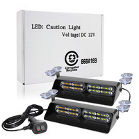 Nouvelle lampe de signalisation d'urgence LED 48SMD pour voiture, clignotante rouge et bleue, avec ventouses pour pare-brise de SUV et camion