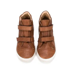 New Design Children Brown Leather Shoulder Strap Boots Casual Shoes