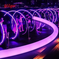 360 Degrés Étanche RGBIC Pixel Smart SPI Adressable 5m Silicone LED Néon Corde IP65 Hôtel Éclairage 24V Tension D'entrée
