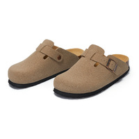 Sabots Mi-Fermés Classiques en Daim Personnalisables Mi-Sabots Plats Automne à Enfiler pour Hommes et Femmes Décontractés Mi-Fermés