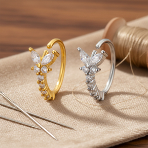 HENGSEN Joyería para Piercing de <span class=keywords><strong>Nariz</strong></span> Chapada en Oro, Anillo de <span class=keywords><strong>Nariz</strong></span> con Mariposa de Circonia Cúbica para Bodas, Regalos, Compromisos y Fiestas - Product Image 3