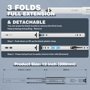 Aolisheng 51 מ "מ חובה כבדה נעילה מגלשות 68 ק" ג כדור נושא שקופיות צד הר - Product Image 2