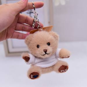 تيدي دب محشو مخصص طلاء تي شيرت فروي كاواي قطيفة حجم صغير تيدي دب لعبة قطيفة صغيرة سلسلة مفاتيح - Product Image 6