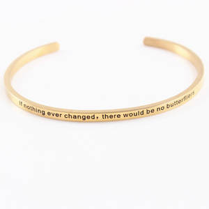 Pulsera y brazalete de moda de acero inoxidable 316L resistente al agua y al deslustre, pulseras inspiradoras para mujeres y hombres - Product Image 6