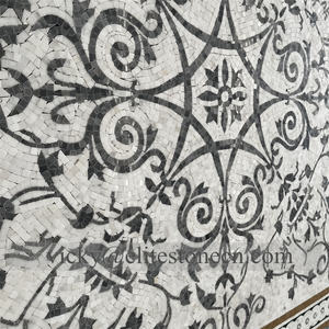 Jet Marble Inlay Border Design Eingang Marmor Bodenfliesen Muster Mosaik Wasserstrahl Medaillons Bodenbelag für Lobby - Product Image 5