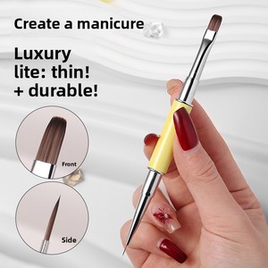 White Yellow Double Head Acrylic Nail Art Pen <b>Set</b> for UV Gel Painting Salon Manicure - Product Image 4