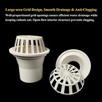 Accessoires de tuyauterie de drainage de toit en PVC en matière plastique durable, grille de drainage UPVC détachable anti-feuilles tombantes pour jours de pluie