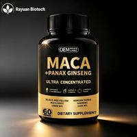 Capsules de Maca Naturelle Gélatinisées Noires et Rouges en Sachet, Format Voyage, Faciles à Avaler, pour l'Énergie, Usage Adulte