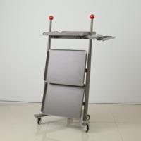 Chariot de Salon Moderne en Acier Inoxydable Durable avec 4 Roues, Équipement de Beauté pour Hôtel, Hôpital, Bureau, Salon, Noir