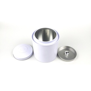Custom White Round Metal <b>Tin</b> Box High Quality Airtight Food Storage for Candy <b>Chocolate</b> Sugar & Coffee Beans - Product Image 2