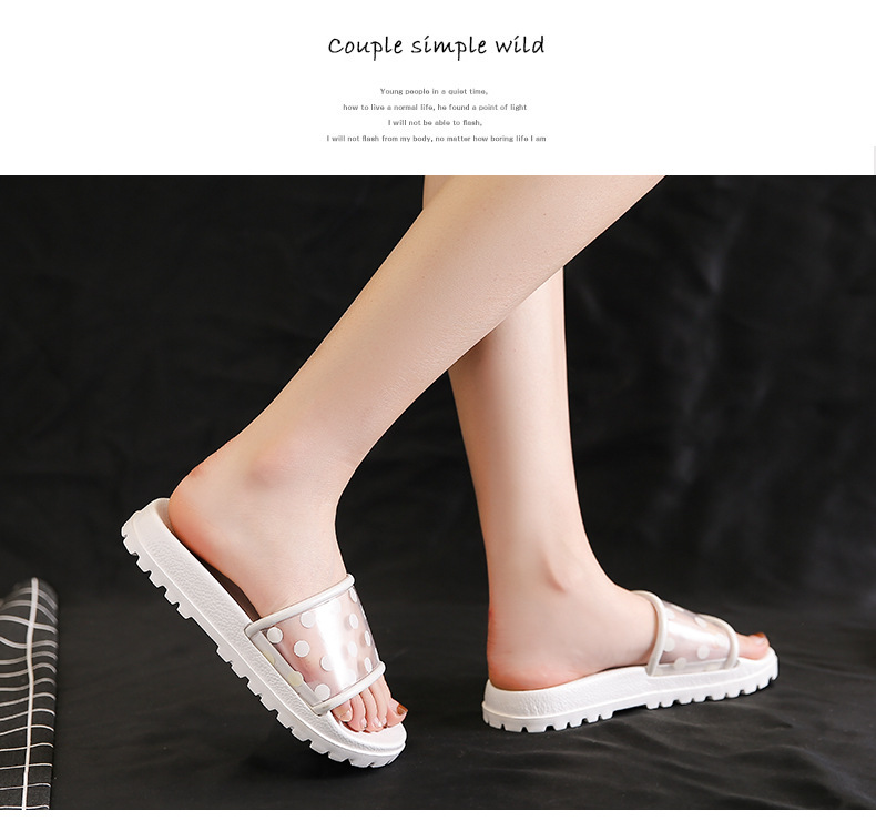 Transparent PVC Women Platform Sandals Soft Shower Bathroom EVA Non-Slip Slippers