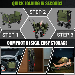 Alta Calidad 360 °   Cama de Camping con Ruedas Giratorias y Altura Ajustable, Carrito de Camping Todoterreno para Cualquier Uso al Aire Libre - Product Image 6