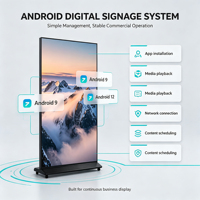 L65GAZ 65" Layar Digital Signage Berdiri Lantai Layar Penuh 65 Inci Layar LCD Portabel untuk Iklan