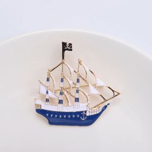 เข็มกลัดรูปเรือใบทำจากโลหะอัลลอยสุดสร้างสรรค์เข็มกลัดสไตล์เมดิเตอร์เรเนียน - Product Image 6