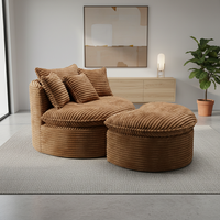Canapé-lit inclinable moderne couleur crème pour salon / Fauteuil lounge / Canapé une place / Idéal pour appartements et hôtels