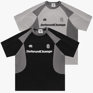 Sports Rugby Jersey <b>Summer</b> Breathable Mesh Patchwork Oversized Raglan Short Sleeve T-<b>Shirt</b> Unisex Fashion Sports Jersey - Product Image 1