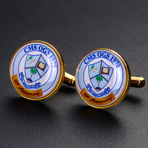 Có Sẵn Mẫu Tùy Chỉnh Mạ Vàng Kim Loại In Ấn Tráng Epoxy Kỷ Niệm Logo Brass Khoảng Trống Khuy Măng Sét Cho Nam Giới - Product Image 6