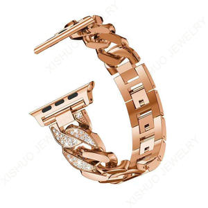 Pulsera de acero inoxidable con diamantes para iwatch, correa de reloj inteligente, Correa elegante de Metal para Apple Watch Band - Product Image 4