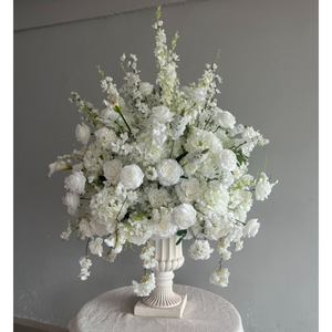 A-<span class=keywords><strong>1965</strong></span> Nueva Bola de Flores de Seda de 80cm con Rosas y Flores de Cerezo, Decoración para Mesa de Boda, Centro de Mesa Artificial con Bola de Flores Grandes Blancas - Product Image 1