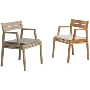 Ensemble de table à manger ronde en teck pour extérieur, résistant aux intempéries, meubles de jardin pour villa et cour. - Product Image 3