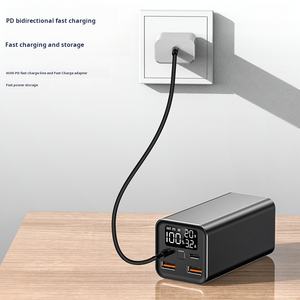 Batterie externe élégante 65W PD 20000mAh en bois noir haute capacité, étanche, batterie au lithium <span class=keywords><strong>21700</strong></span>, portable, camping, affichage LED haute performance - Product Image 4