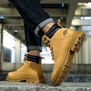 <span class=keywords><strong>Botas</strong></span> de herramientas para <span class=keywords><strong>hombre</strong></span>, <span class=keywords><strong>botas</strong></span> Martin, seguridad en el trabajo, senderismo, senderismo, exterior, cuero Chukka, parte superior alta, aumento de altura, algodón cálido - Product Image 6