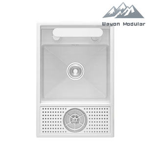 Wayon blanc bar évier petit évier Mini évier île Invisible petite taille évier café caché tasse dispositif de lavage - Product Image 6
